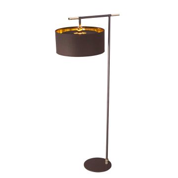 1 Light Floor Lamp - Brown/Polished Brass