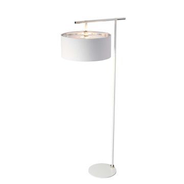 1 Light Floor Lamp - White/Polished Nickel