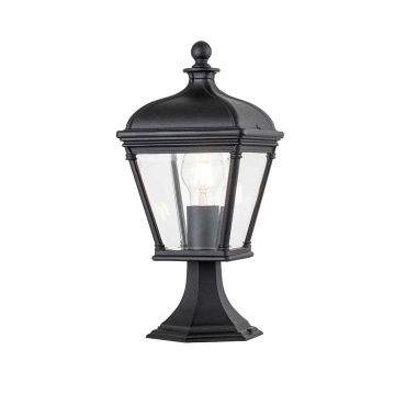 1 Light Medium Pedestal Lantern - Textured Black