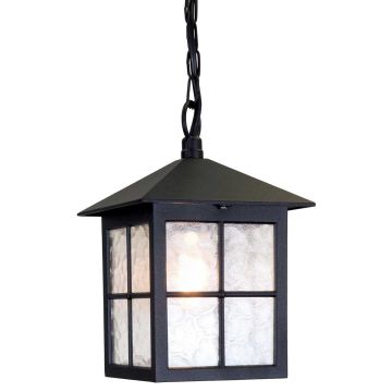 1 Light Chain Lantern - Textured Black