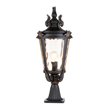 1 Light Large Pedestal Lantern - Weathered Bronze