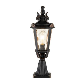 1 Light Medium Pedestal Lantern - Weathered Bronze