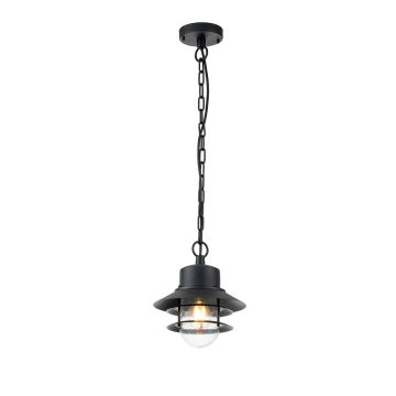 1 Light Chain Lantern - Textured Black