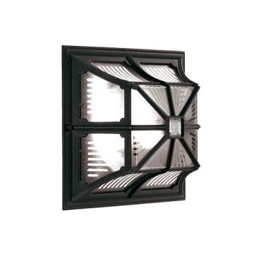 1 Light Flush Lantern - Textured Black