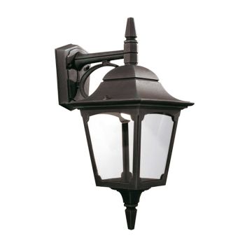 1 Light Down Wall Lantern - Textured Black