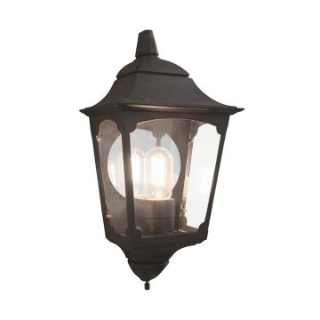 1 Light Half Lantern - Textured Black