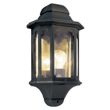 1 Light Half Lantern - Textured Black