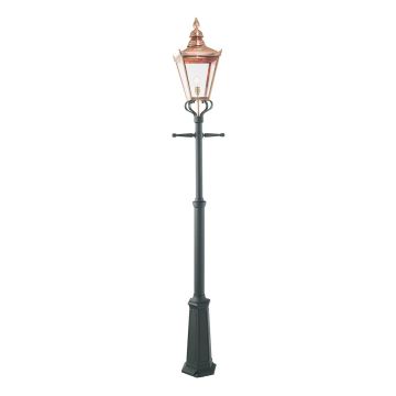 1 Light Grande Lamp Post - Copper & Black