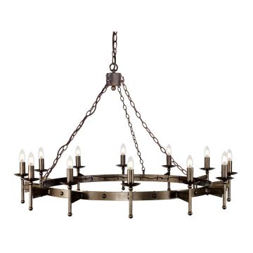 12 Light Chandelier - Burnished Bronze