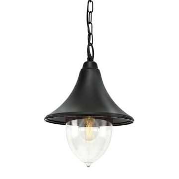 1 Light Chain Lantern - Textured Black