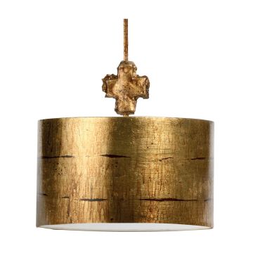 1 Light Large Pendant - Glazed Gold Leaf