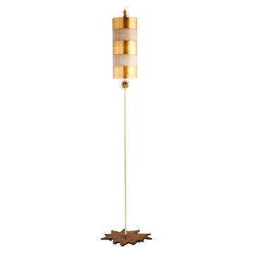 1 Light Floor Lamp - Gold Leaf & Taupe