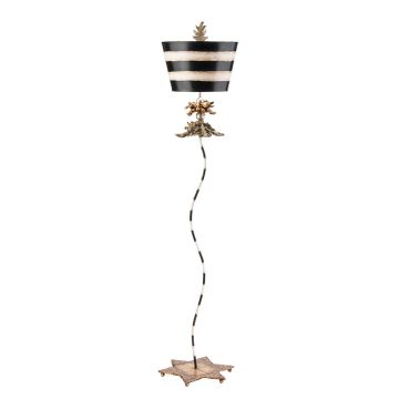 1 Light Floor Lamp - Black, Putty & Gold Leaf