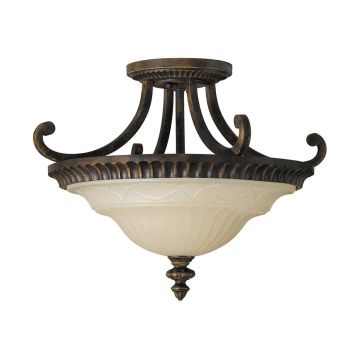 2 Light Flush - Old Painted Bronze