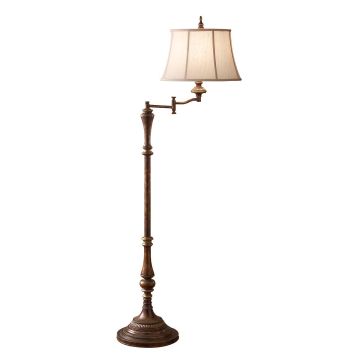 1 Light Floor Lamp - Crackled Bronze/Silver Patina