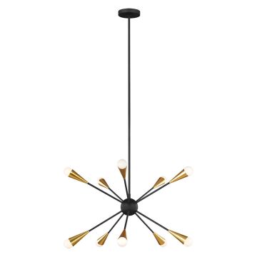 10 Light Chandelier - Matte Black