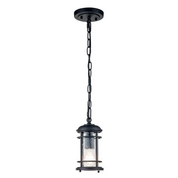 1 Light Chain Lantern - Textured Black