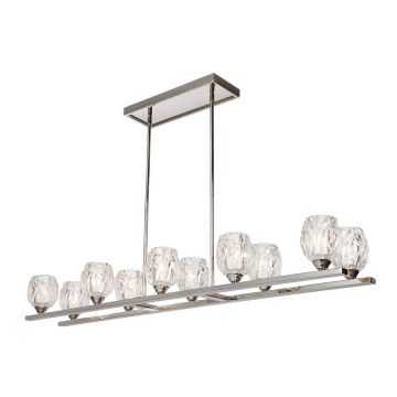 10 Light Island Chandelier - Polished Nickel