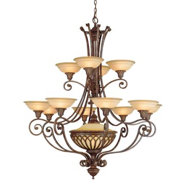 13 Light Chandelier - Silver Bronze Patina