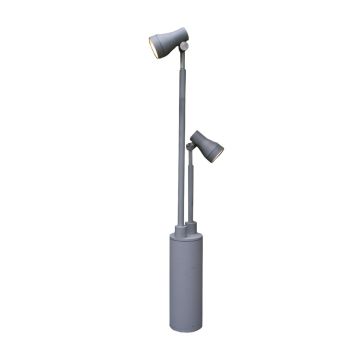 Double Head Post Spot Light - Matt Silver