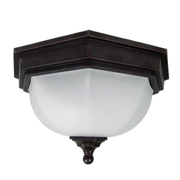 1 Light Flush Lantern - Burnished Bronze