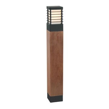 1 Light Large Wooden Bollard - Textured Black