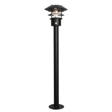 1 Light Bollard Lantern With Pir - Textured Black