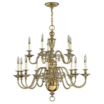 15 Light Chandelier - Burnished Brass