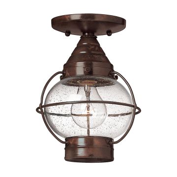 1 Light Flush Lantern - Rustic Aged Bronze