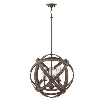 3 Light Outdoor Chandelier - Vintage Iron