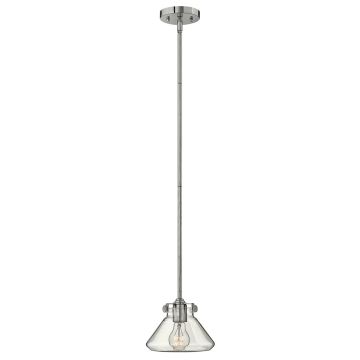 1 Light Clear Glass Pendant - Polished Chrome