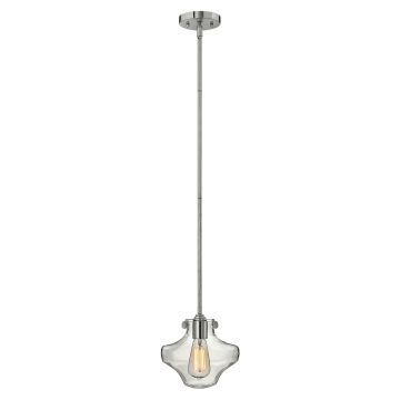 1 Light Clear Glass Pendant - Chrome - Polished Chrome