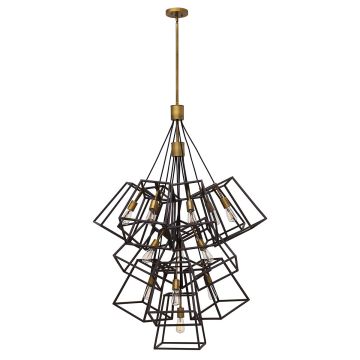 13 Light Large Foyer Chandelier - Dark Brown/Rose Brass