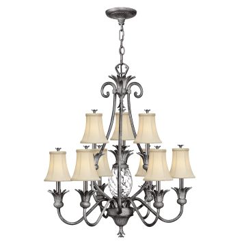 10 Light Chandelier - Polished Antique Nickel