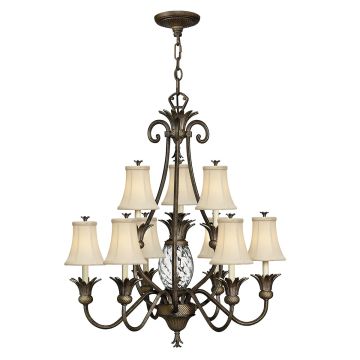 10 Light Chandelier - Grey Bronze Patina