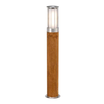 1 Light Bollard - Teak With Stainless Steel