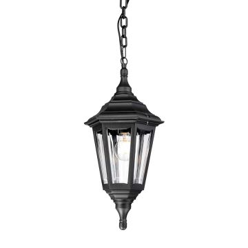 1 Light Chain Lantern - Textured Black