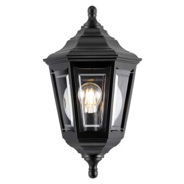 1 Light Flush Lantern - Textured Black