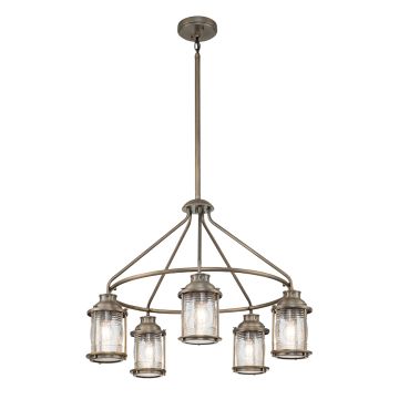 5 Light Outdoor Chandelier - Burnished Bronze