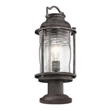 1 Light Medium Pedestal Lantern - Weathered Zinc