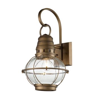 1 Light Large Wall Lantern - Natural Brass