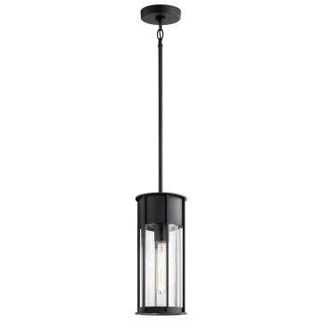 1 Light Outdoor Pendant - Textured Black