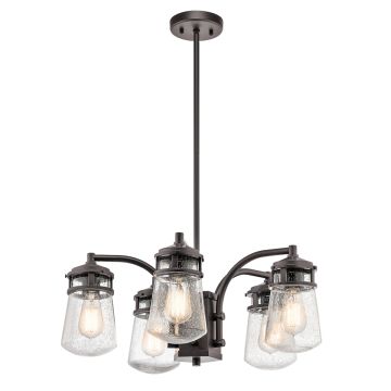 5 Light Outdoor Chandelier - Grey Bronze