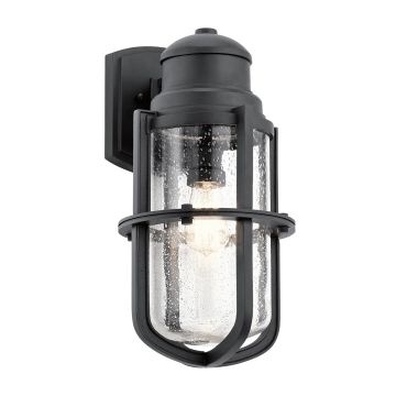 1 Light Large Wall Lantern - Textured Black