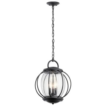 3 Light Large Chain Lantern - Textured Black