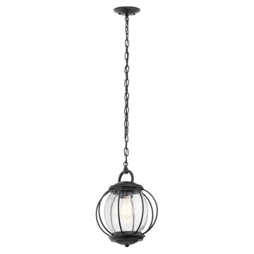 1 Light Medium Chain Lantern - Textured Black