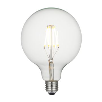 Large White Globe LED E27 Lamp - Clear Glass