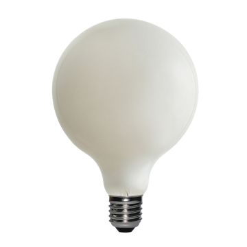 Large White Globe LED E27 Lamp - White Glass