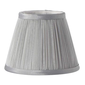 Mushroom Pleated Grey Chiffon Candle Clip Shade - Grey