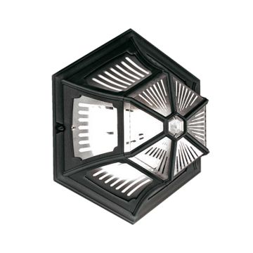 1 Light Ceiling Flush - Textured Black